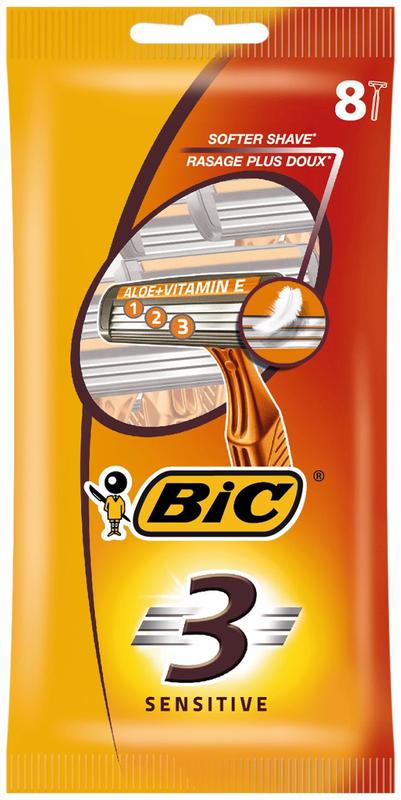 Bic 3 Sensitive Wegwerpscheermes 8 mesjes